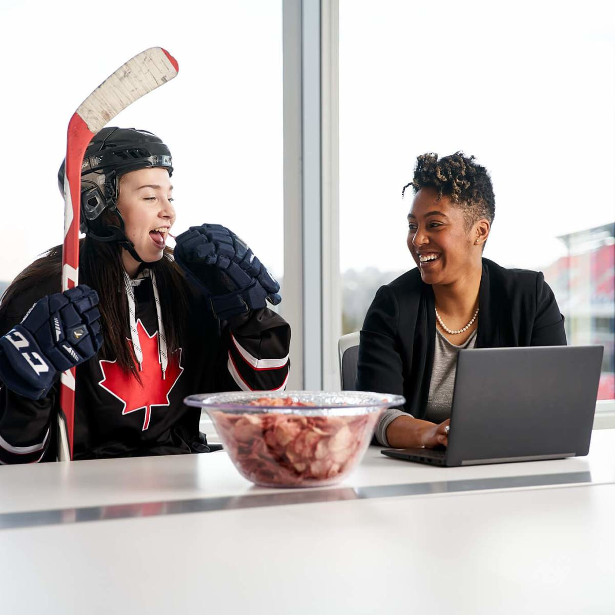 Two women working together in an office